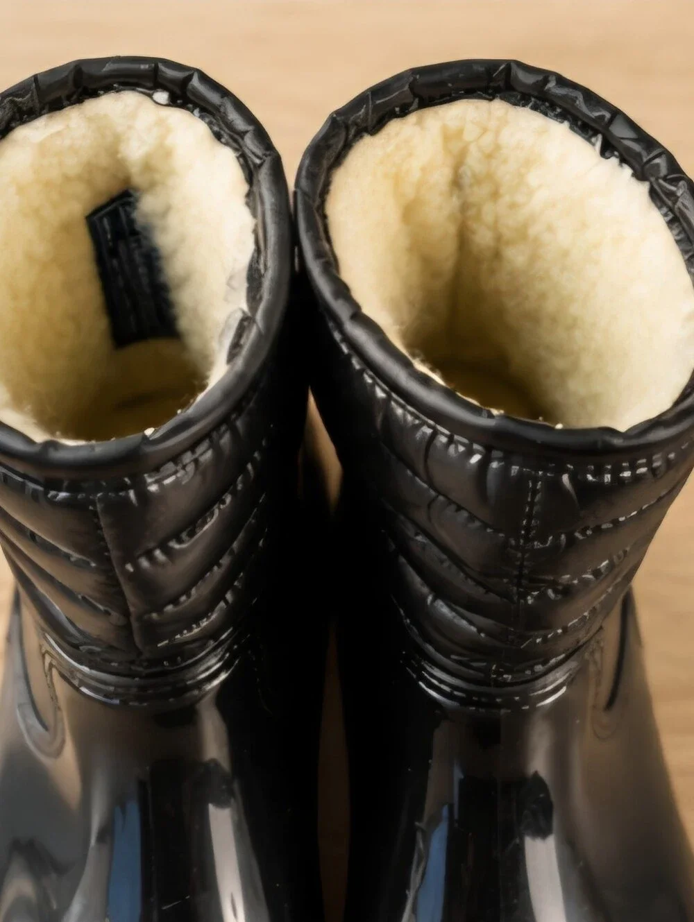 Nautica Women’s Black Waterproof Rain Boots Faux Fur Lined Size 10